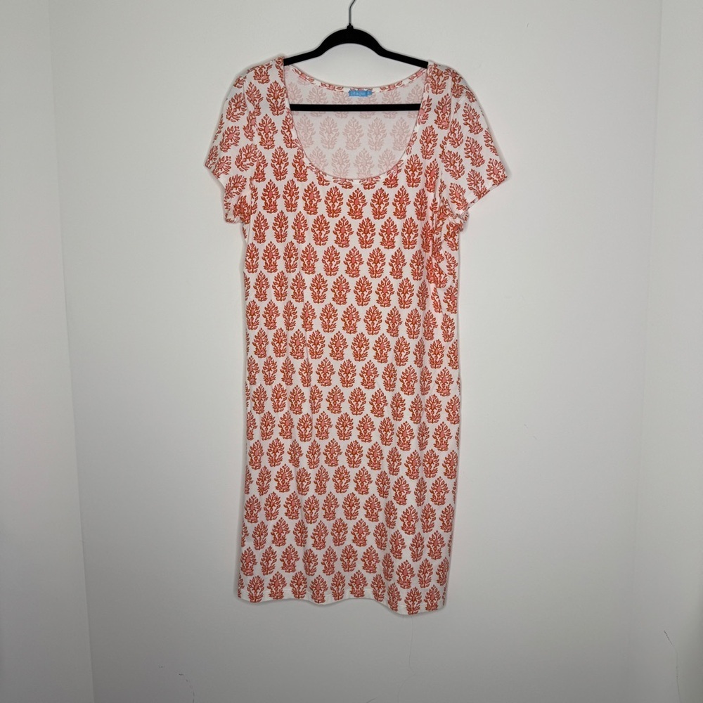 J. McLaughlin Patterned Short Sleeve Dress XL